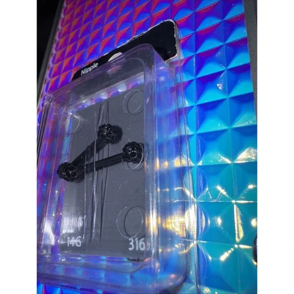 NWT Spencer Pierced Nation 14g 9/16" 316L Nipple Ring Black Bar Bling Gems Spark - Picture 5 of 6